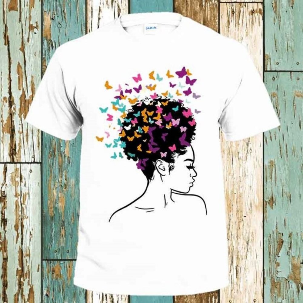 Afro Butterfly Silouette T-Shirt